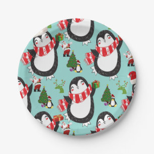 Christmas Paper Plates, Penguin Paper Plate