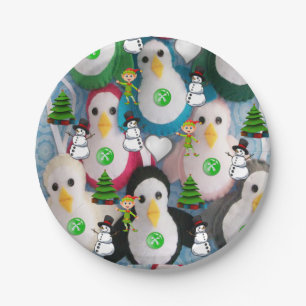 Christmas Paper Plates, Penguin Paper Plate
