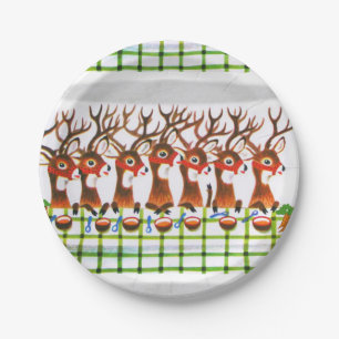 Christmas Paper Plates, Reindeer Paper Plate