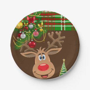 Christmas Paper Plates, Reindeer Paper Plate
