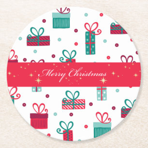 Christmas Paper Plates Round Paper Coaster