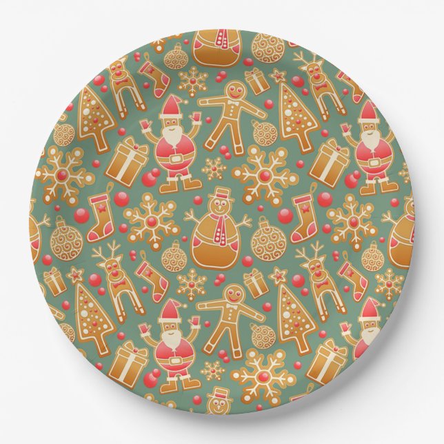 Christmas Paper Plates/Santa and Friends Paper Plate (Front)
