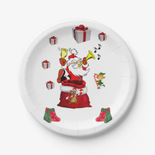 Christmas Paper Plates, Santa, Elf Plate