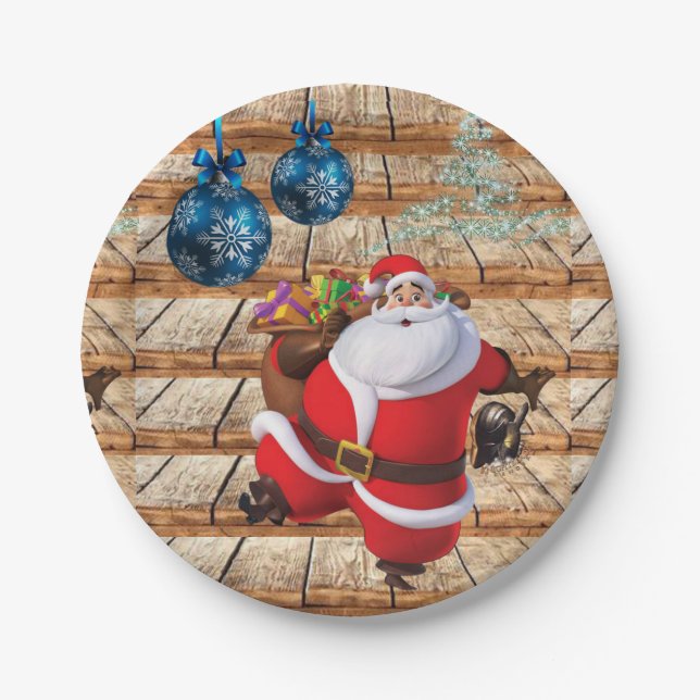 Christmas Paper Plates, Santa Paper Plate (Front)