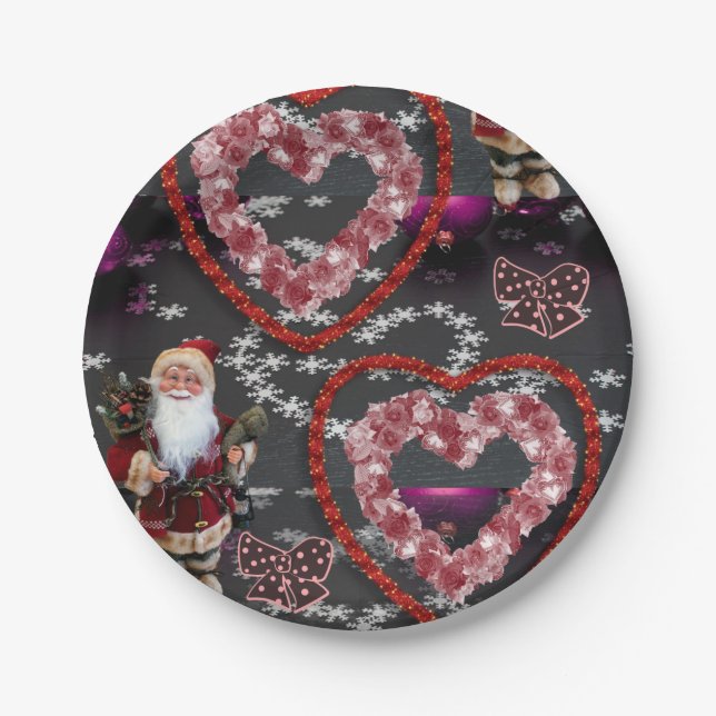 Christmas Paper Plates, Santa Paper Plate (Front)