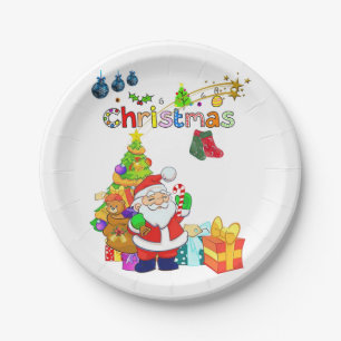 Christmas Paper Plates, Santa Paper Plate