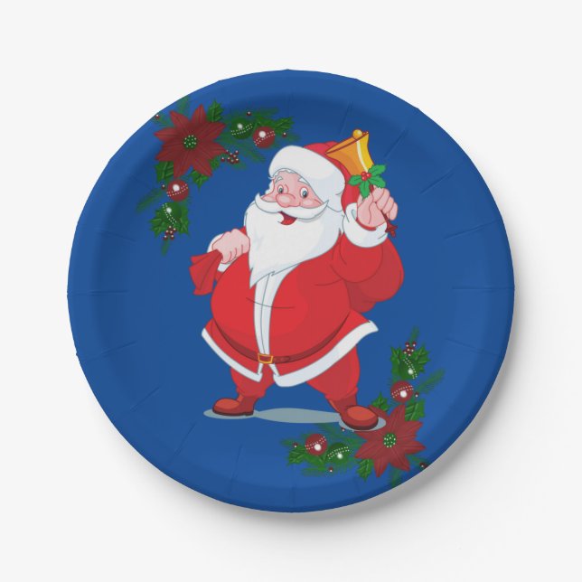 Christmas Paper Plates, Santa Paper Plate (Front)