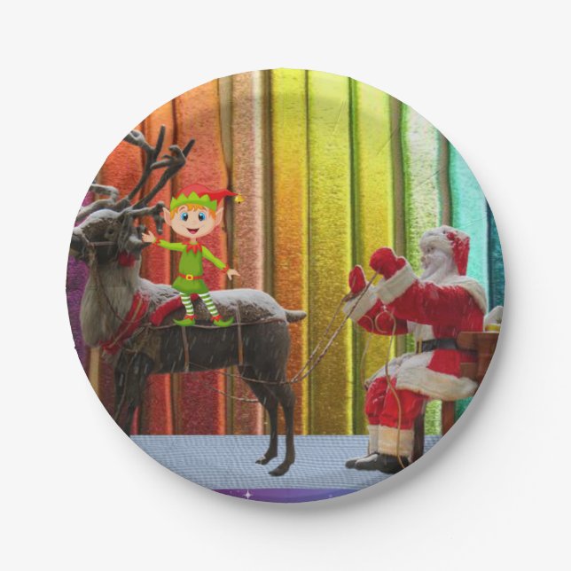 Christmas Paper Plates, Santa Paper Plate (Front)