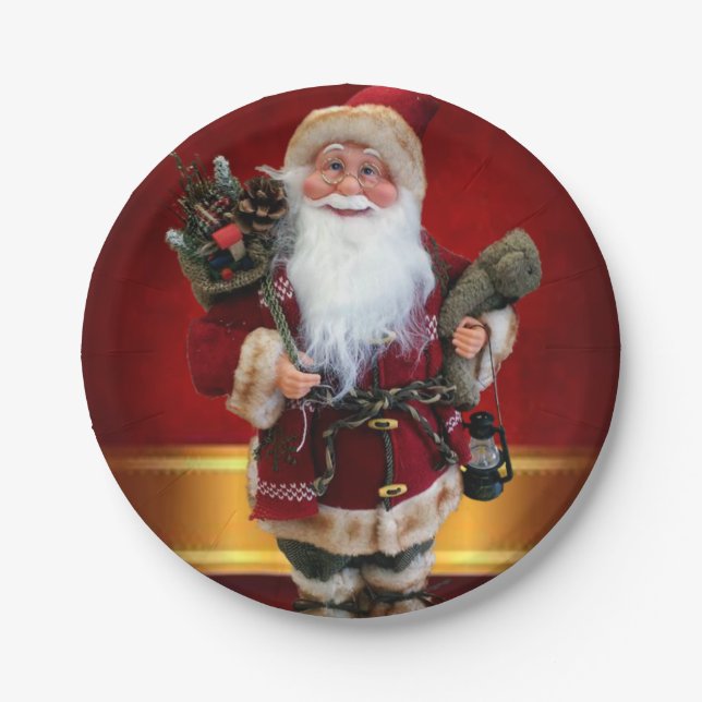 Christmas Paper Plates, Santa Paper Plate (Front)