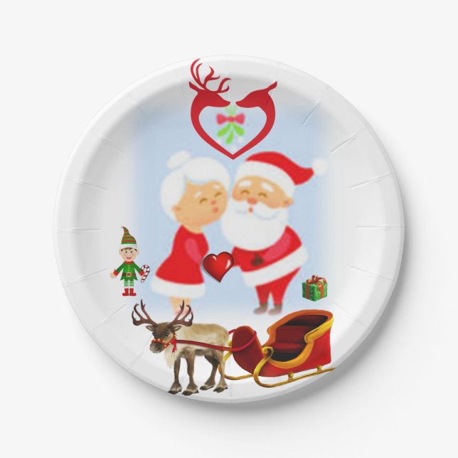 Christmas Paper Plates, Santa Paper Plate (Front)