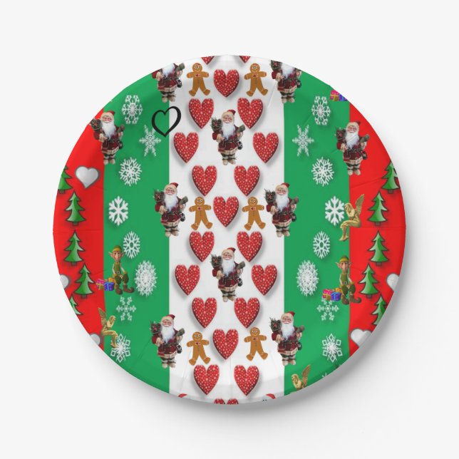 Christmas Paper Plates, Santa Paper Plate (Front)