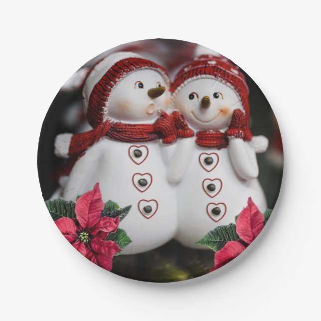 Christmas Paper Plates, Snowman Paper Plate (Front)