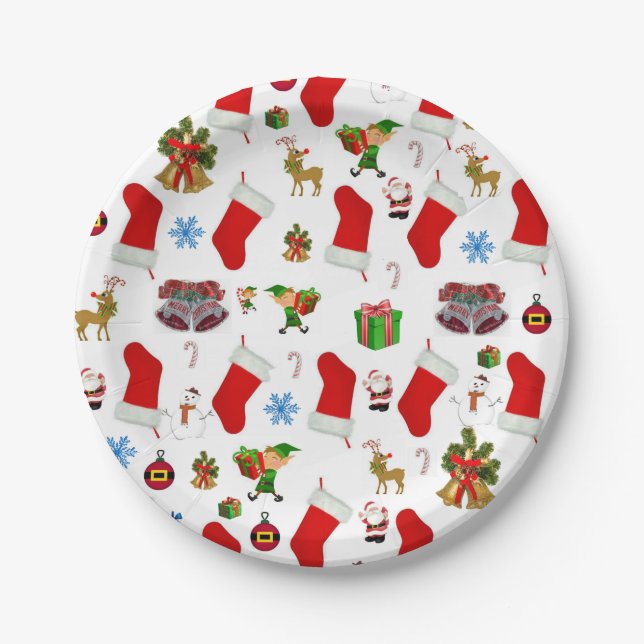 Christmas Paper Plates, Snowman Paper Plate (Front)