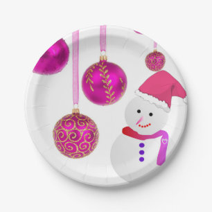 Christmas Paper Plates, Snowman Plate