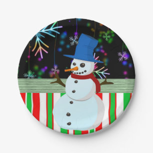 Christmas Paper Plates, Snowman Plate