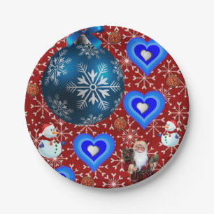 Christmas Paper Plates, Snowman Plate