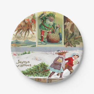 Christmas Paper Plates, Vintage Plate