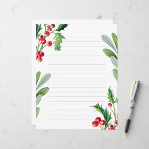 Christmas paper, writing paper lined Holiday