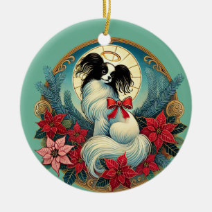 Christmas Papillon  Ceramic Tree Decoration