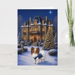 Christmas Papillon Holiday Card
