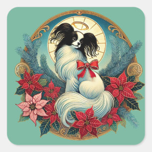 Christmas Papillon Square Sticker