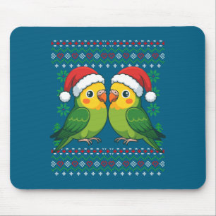 Christmas Parakeet Ugly Xmas Sweater Parakeets Lon Mouse Mat
