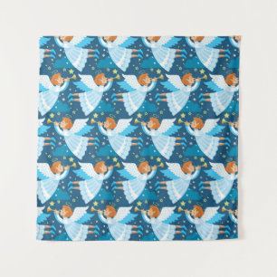 Christmas Paraphernalia Postcard Illustration Tapestry