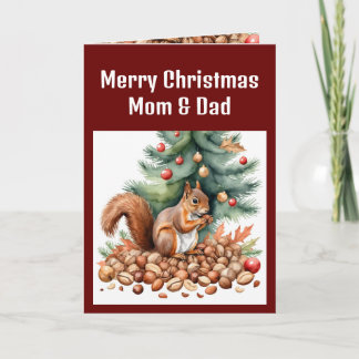 Christmas Parents From the bunch Squirrel Holiday Card
