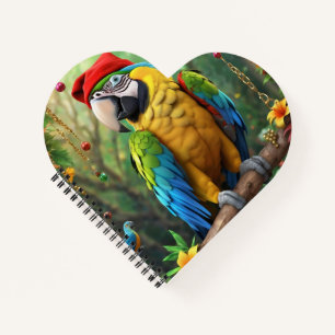 Christmas Parrot As Santa Claus-76349 Notebook
