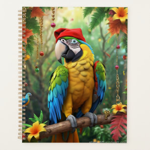 Christmas Parrot As Santa Claus-76349 Planner