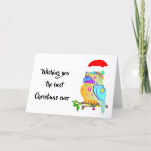 Christmas parrot holiday card