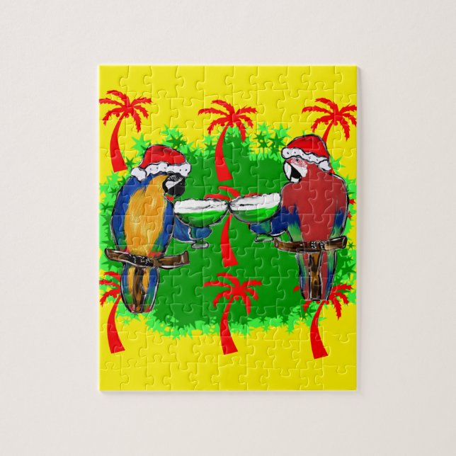 CHRISTMAS PARROTS JIGSAW PUZZLE (Vertical)