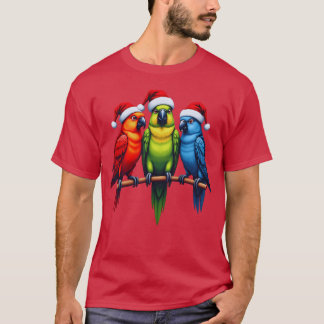 Christmas Parrots Santa Funny Xmas Bird Vacation g T-Shirt