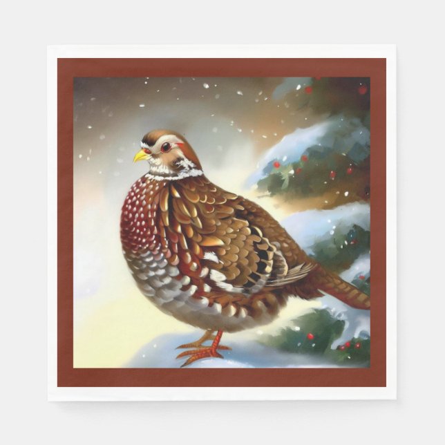 Christmas Partridge 1 Napkin (Front)