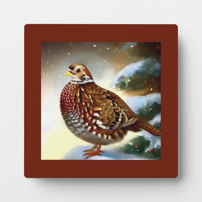 Christmas Partridge 1 Plaque (Front)