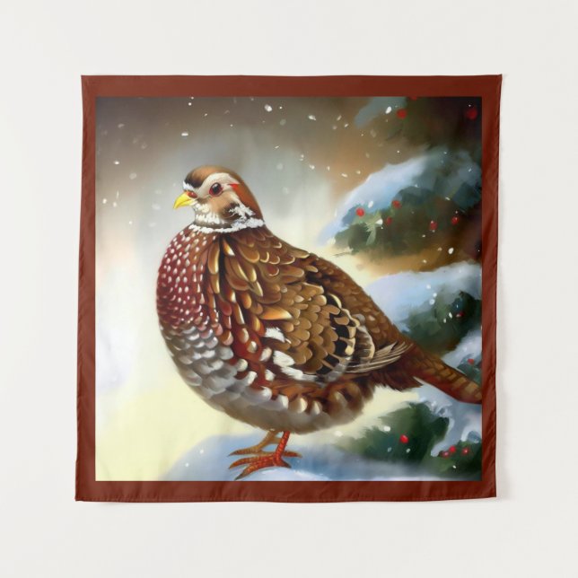 Christmas Partridge 1 Tapestry (Front)