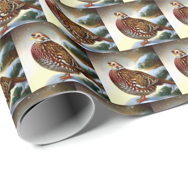 Christmas Partridge 1 Wrapping Paper (Roll Corner)