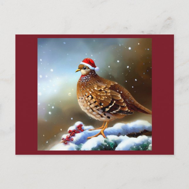 Christmas Partridge 2 Holiday Postcard (Front)