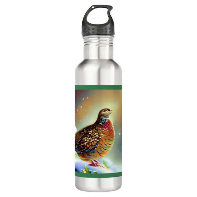 Christmas Partridge 3 710 Ml Water Bottle (Front)