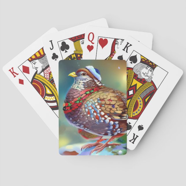Christmas Partridge (4) Playing Cards (Back)