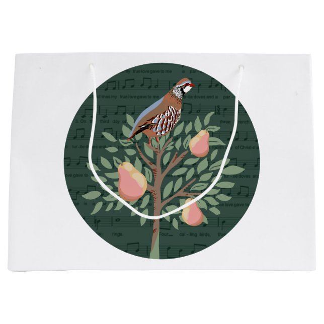 Christmas partridge in a pear tree  large gift bag (Front)