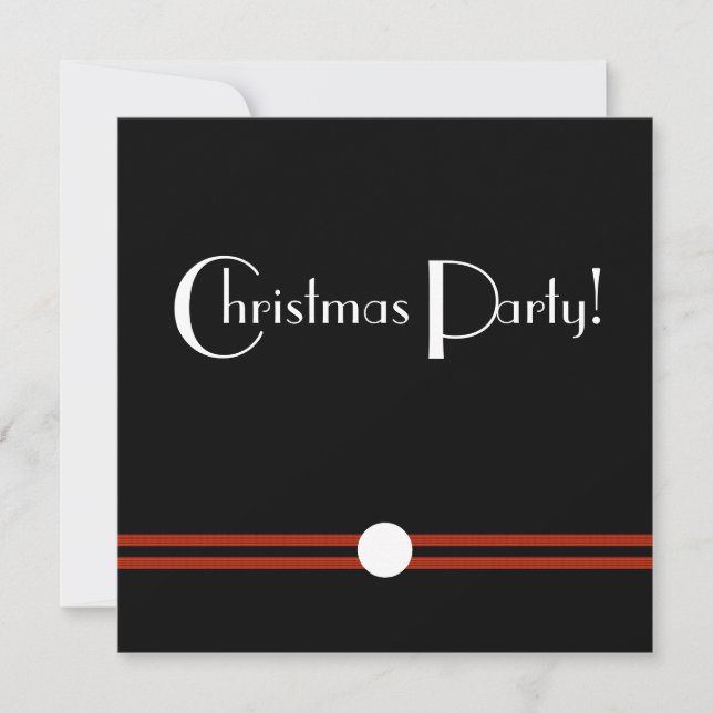 Christmas Party Art Deco Black and White Invitation (Front)
