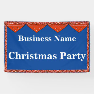 Christmas Party Banner Red Bandanna