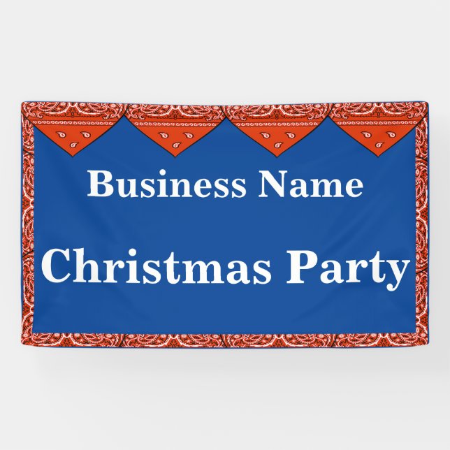 Christmas Party Banner Red Bandanna (Horizontal)