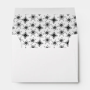Christmas Party Black Snowflakes  Pattern    Envelope