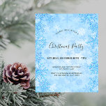 Christmas party blue snowflakes party invitation flyer<br><div class="desc">Please note that this invitation is on flyer paper and very thin. Envelopes are not included. For thicker invitations (same design) please visit our store. 

A blue snowflake background for a winter wonderland themed party.  Personalize and add name(s),   party details.</div>