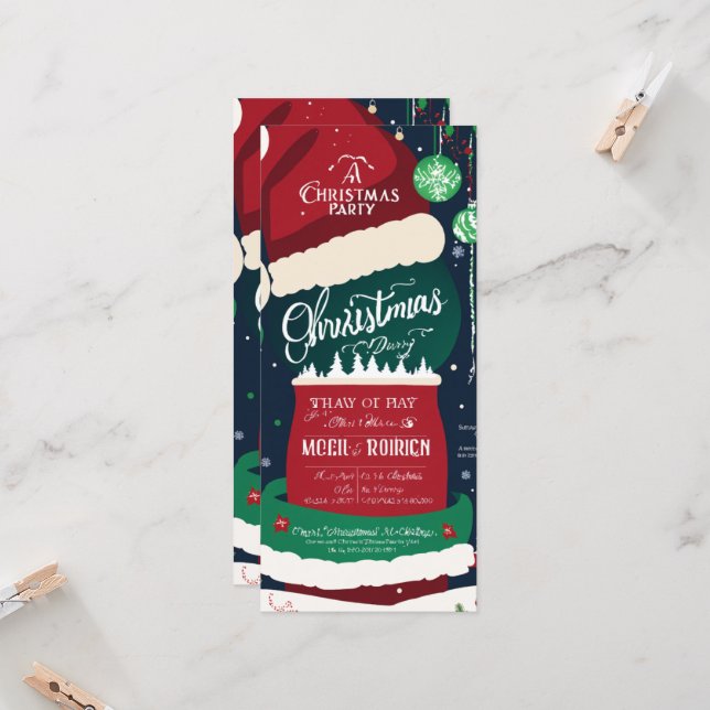 Christmas Party Card (Front/Back In Situ)