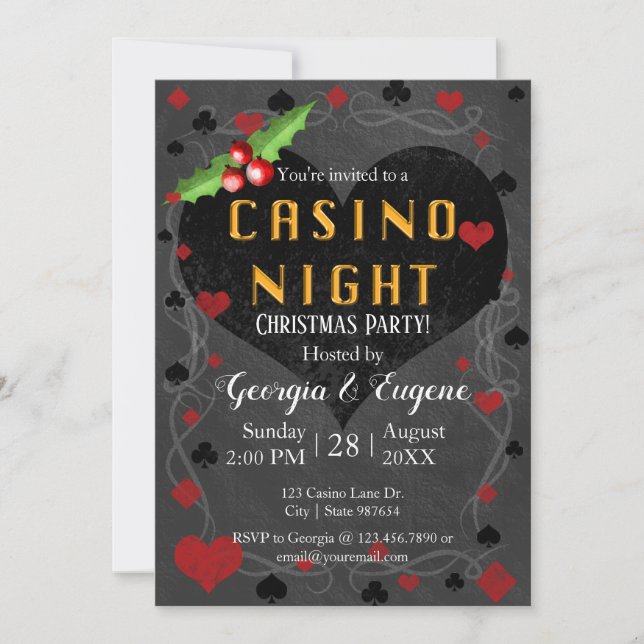 Christmas Party Casino Night  | Las Vegas Invitation (Front)