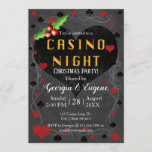 Christmas Party Casino Night  | Las Vegas Invitation<br><div class="desc">A fun casino themed Christmas Party invitation design. The design features a big heart in the centre on a chalkboard styled background. Artwork by ChanDraws Art & Design Feel free to contact if you need help with the customisation or if you would like matching wedding products to go with this...</div>