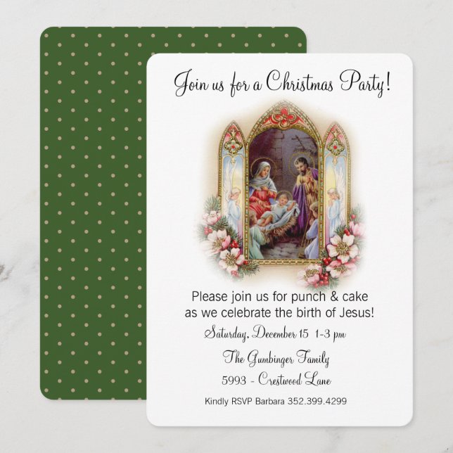 Christmas Party Celebration for Jesus Invitation (Front/Back)